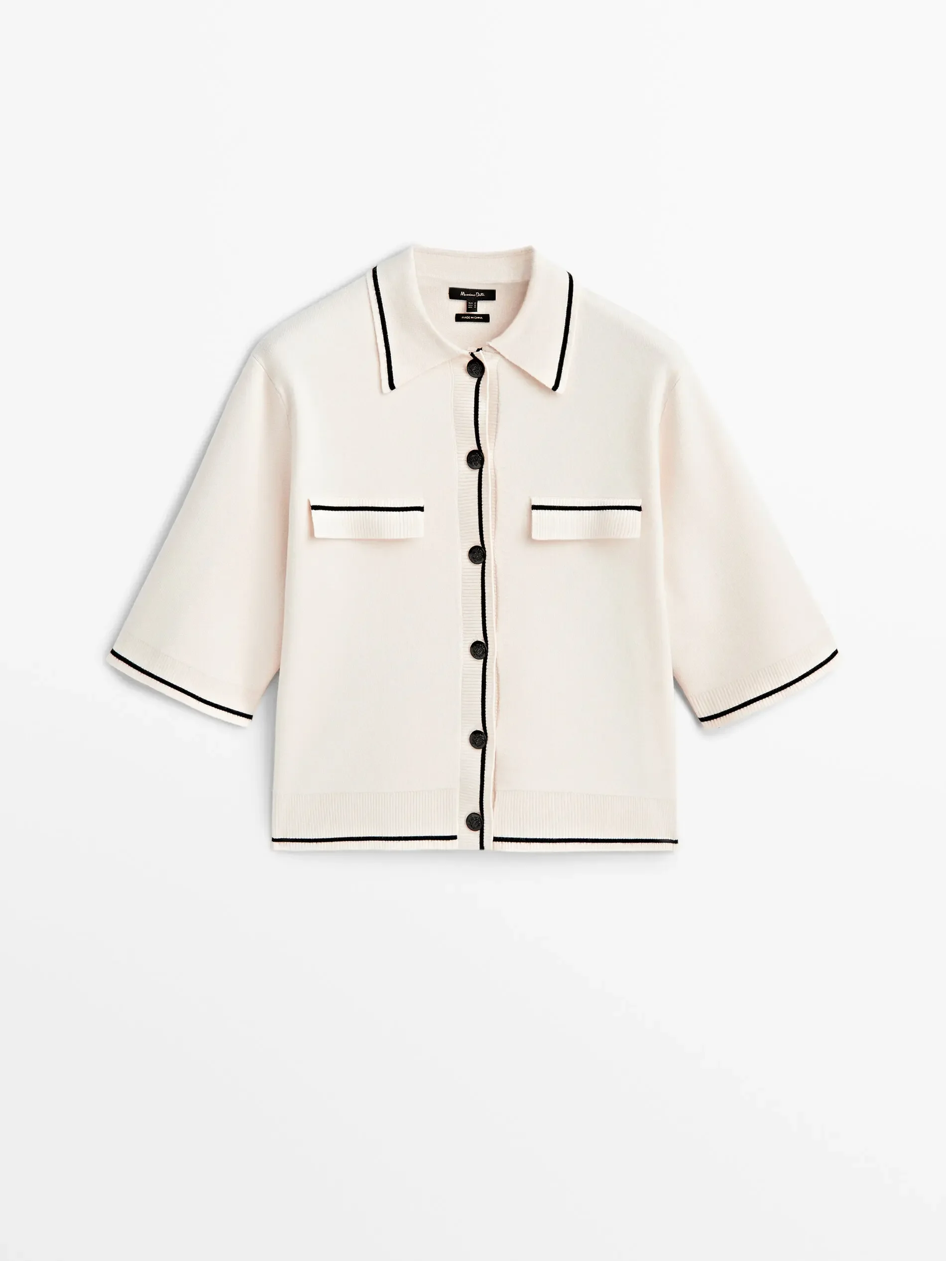 Ethereal MD 2024 خريف نمط جديد من المرأة عادية بلون سليم صالح نسخة تصميم الشعور قصيرة الأكمام سترة متماسكة