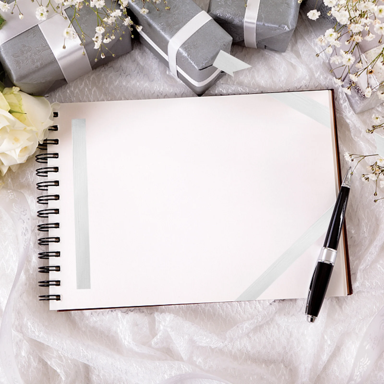 

2 Rolls Delicate Metallic Plastic Adhesive Tape For Diy Crafts Scrapbooking Decor Stationery Supplies Multi-Use Tape Set