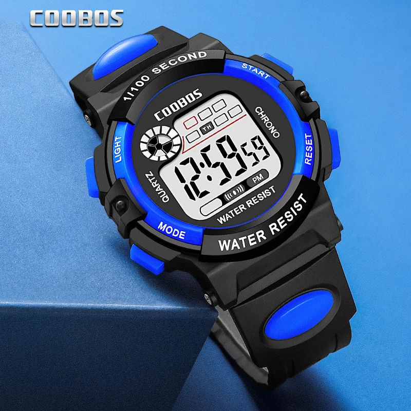 COOLBOOS Children Watches Digital Sport Wristwatch For Kids Boys Girls Silicone Strap Waterproof Fashion Simple Big Dial Clock