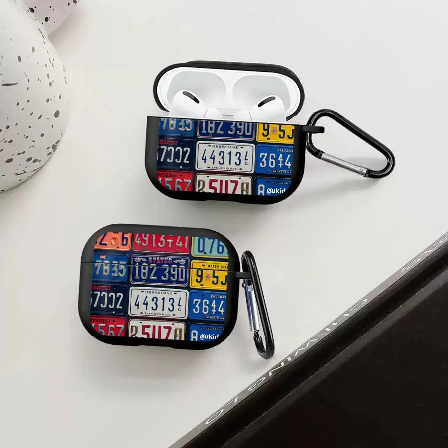 

Retro License Plate Earphone Cases Cover Case For Airpods Pro2 4 3 1 Pro3 2 Pro