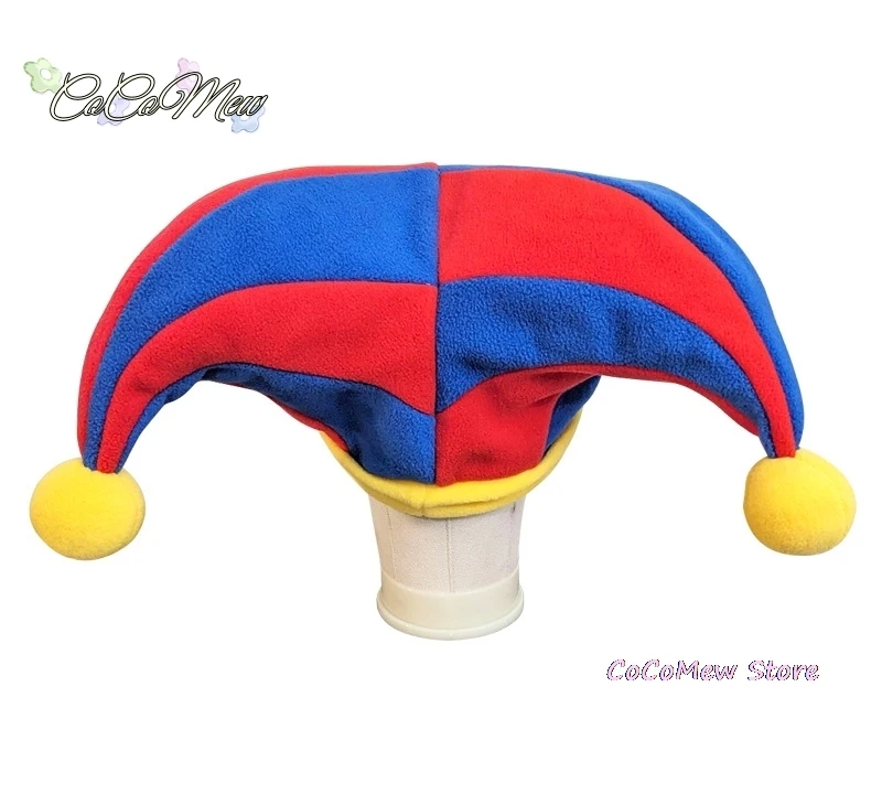 Pomni Cosplay Cartoon Hat The Amazing Digital Circus Joker Hat Cute Cap for Children Kids Halloween Party Gifts Props Accessory