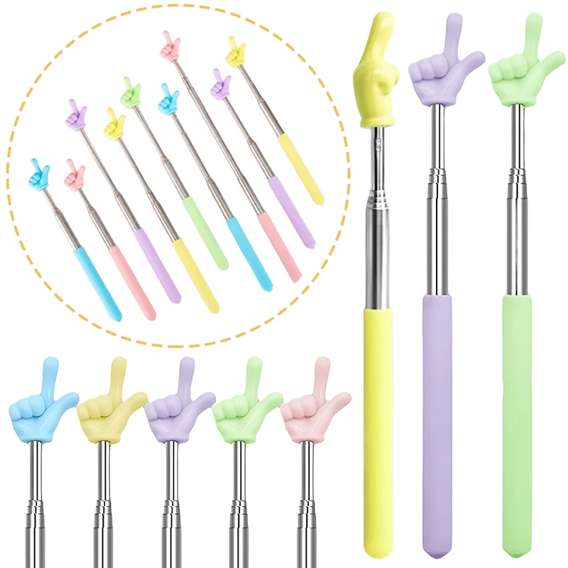 1 قطعة على شكل إصبع السبورة مقدم عصا أدوات دليل القراءة ألوان متعددة المتاحة المضادة للانزلاق المحمولة يده عصا ZYF #1