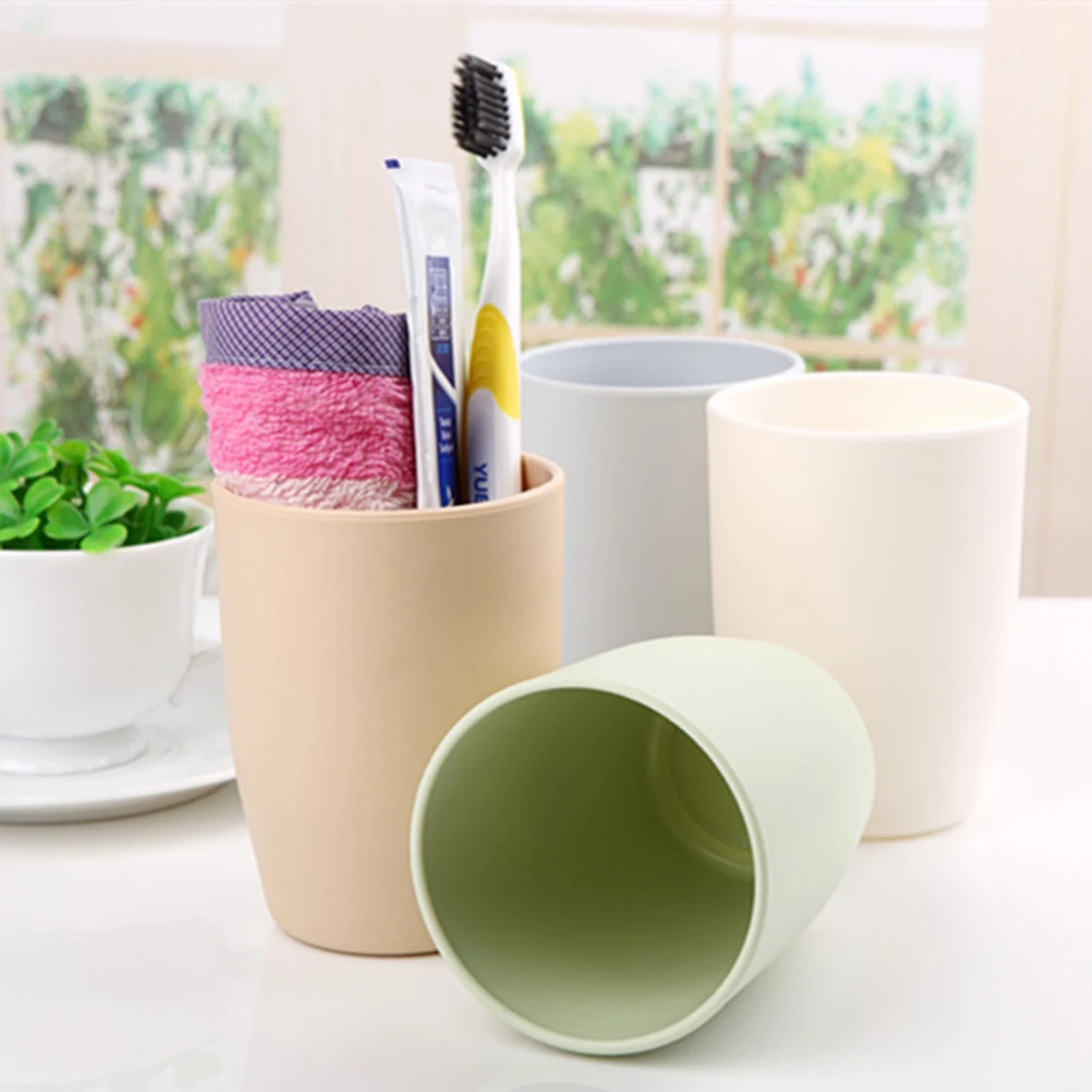 

Thickened Round Mouthwash Cup Bathroom Mugs Tumblers Simple Drinking Cups Unbreakable Lovers