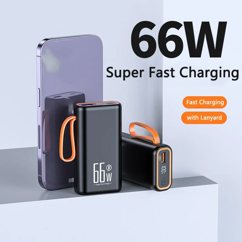 Large Capacity Mini Power Bank 30000mAh 66W Fast Charging Powerbank for IPhone 15 Samsung Xiaomi Portable Charger Spare Battery