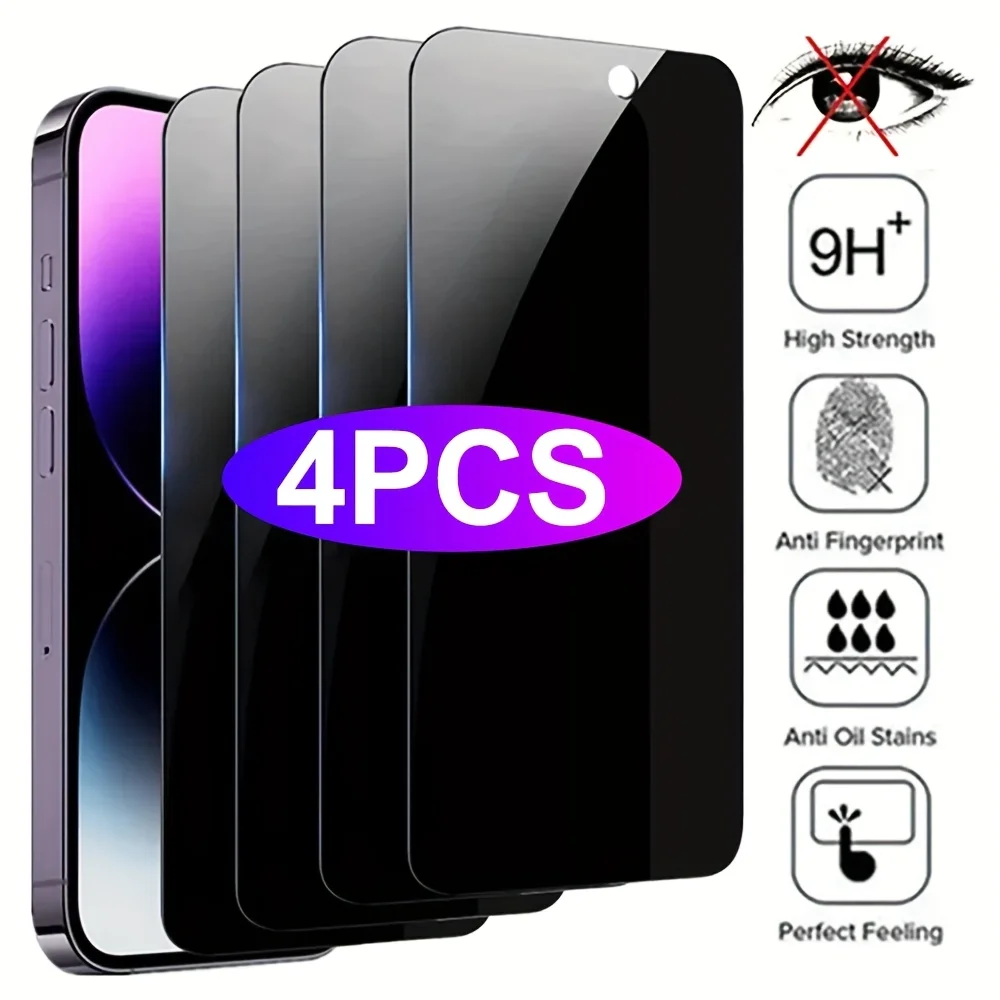 Anti Spy Privacy Glass Case - Lot de 4 protections d'écran en
