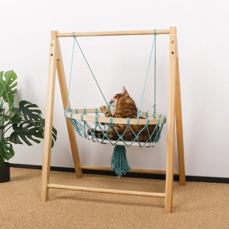 Wooden Pet Hammock Cat hanging bed Hammock cat swing cat interactive toys