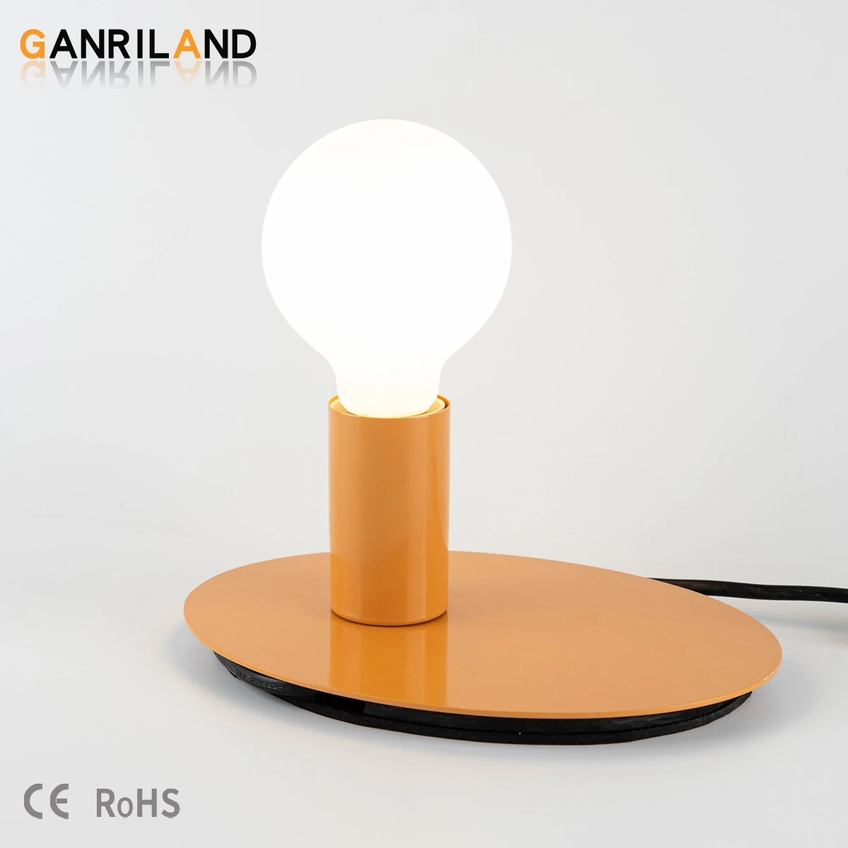 

GANRILAND Metal Decorative Table Lamp EU Plug Colorful Fashion Lampara Escritorio Desk Bedside Reading Light Decorative G80 Bulb