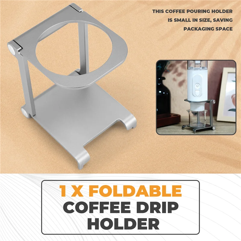 AF93-Foldable Coffee Drip Holder Aluminum Alloy Support Stand Espresso Portable Travel Outdoor Using Tool Coffee Machine Rack
