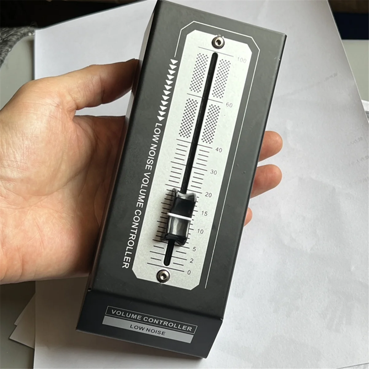 Y45A-フェーダーボリューム調整コントローラーデスクトップボリュームコントロール6.5mmインターフェースコンピュータスピーカーアンプ用