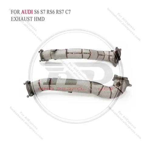 HMD-Abgasanlage High Flow Performance Downpipe für Audi S6 S7 RS6 RS7 C7 A8 S8 D4 4.0T 2013–2018
