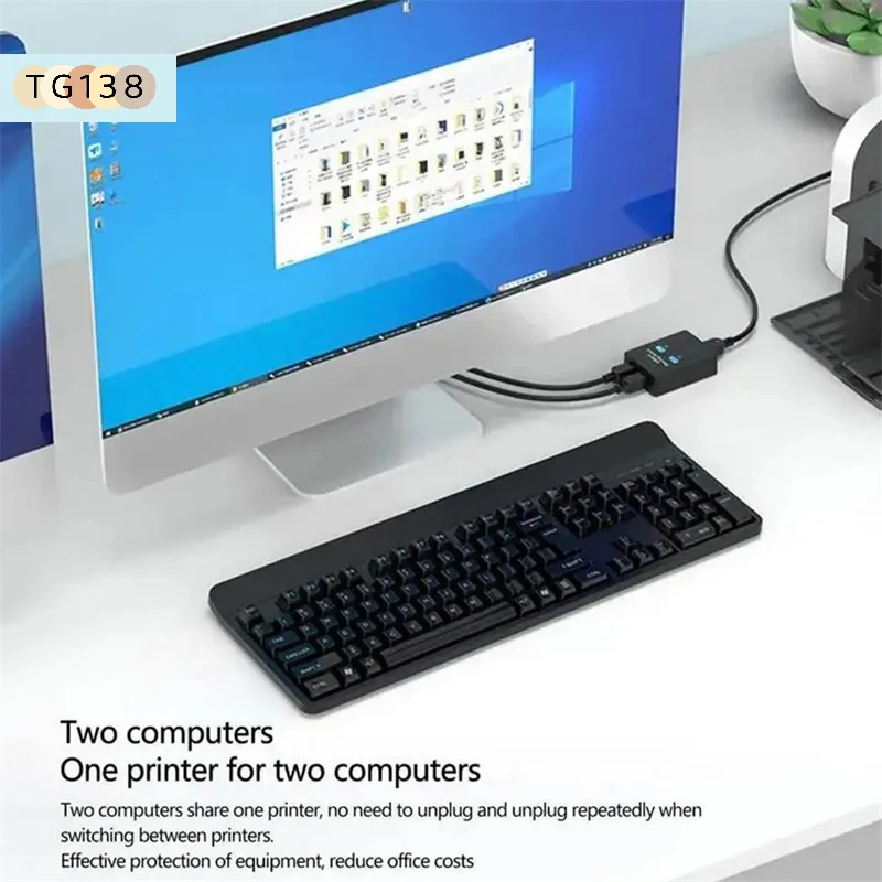 【New】USB2.0 2 Ports Hub Switch Printer Sharer Two Computers Splitter U In Share Printer Disk Device Share 2 Usb USB 1out 1 H9S3