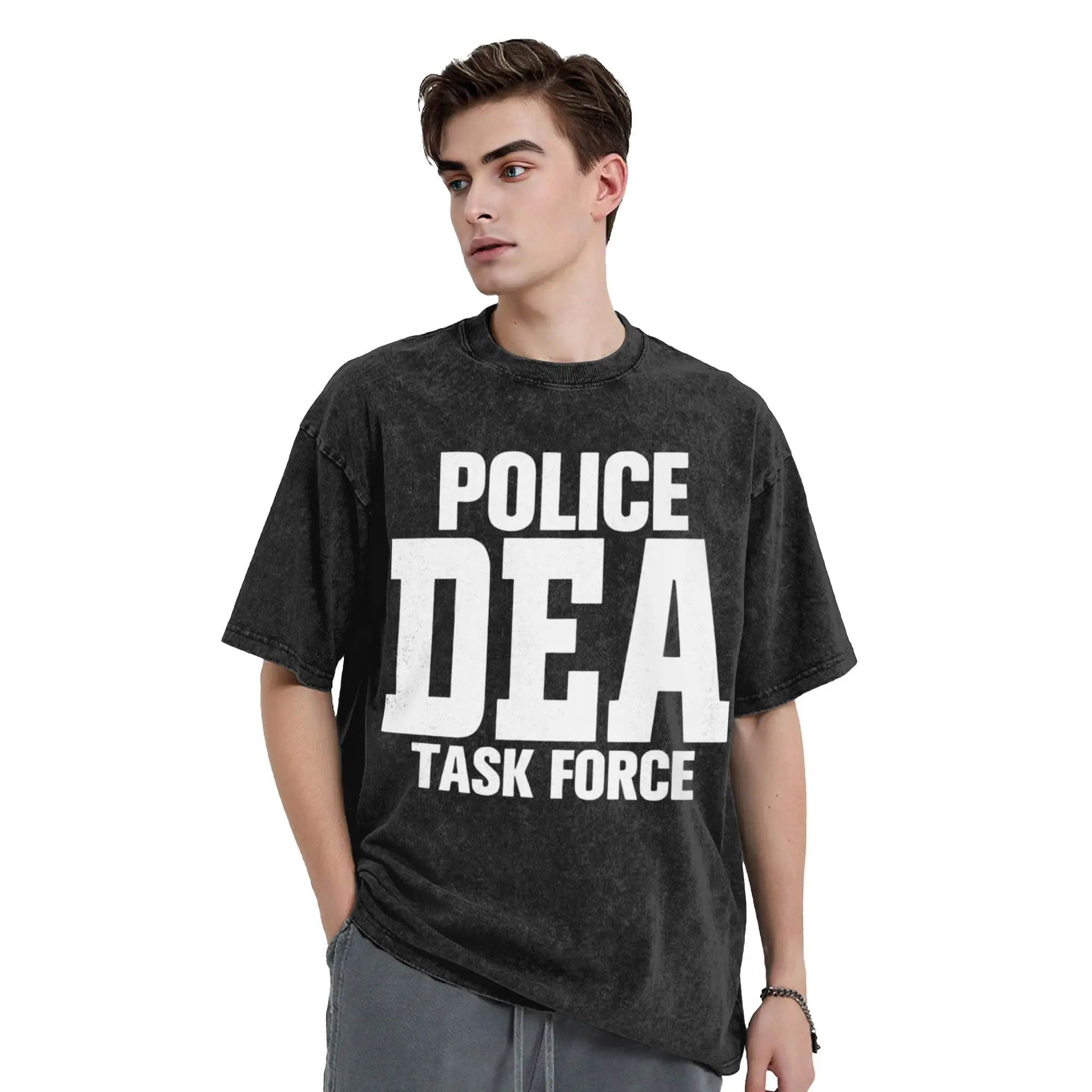 DEA US Federals Interdiction Agency Police Fans T Shirts Washed 100% Cotton Oversize T-Shirts  Novelty Tops Streetwear Tops Tees