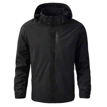 Men's Waterproof Rain Jacket Lightweight Outer Hooded Outdoor Raincoat Hiking Windproof Jacket Climbing Outdoor Jackets 2