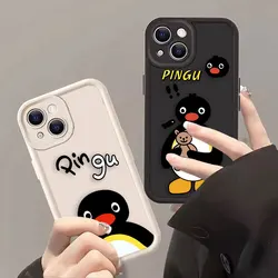 Cartoon Pingu Penguin Phone Case For iPhone 15 14 13 12 11 16 XS Max X XR SE 7 8 6 6S Plus Shock16of Soft Silicone Case Funda