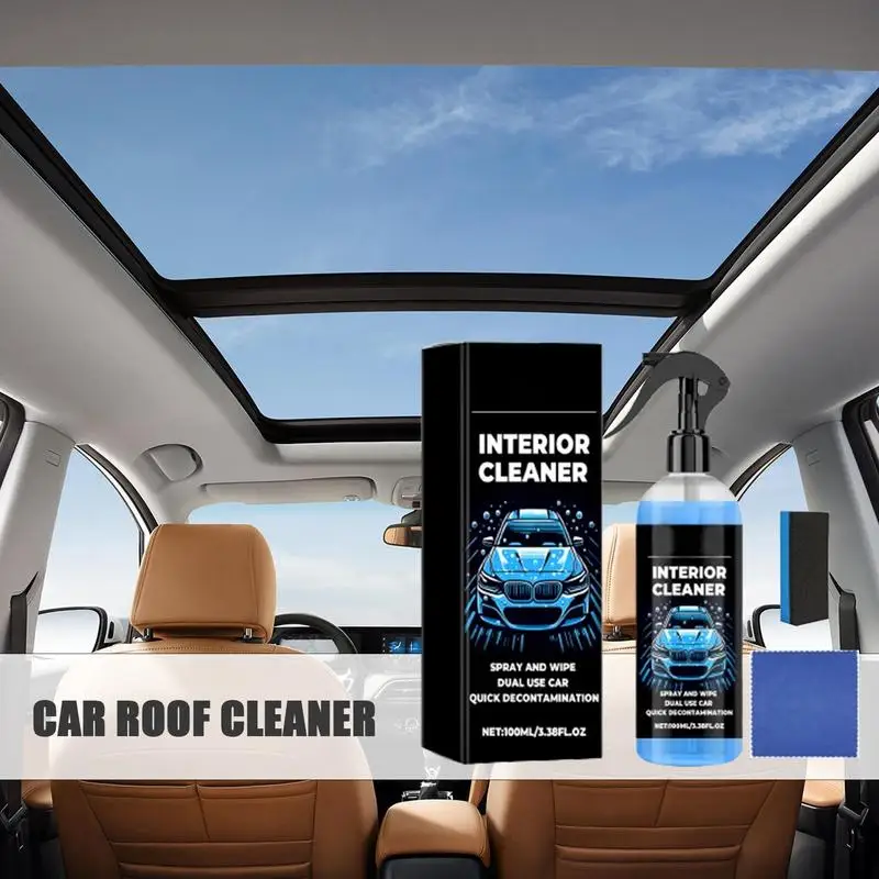 

Car Roof Cleaning Spray 100ML Multipurpose Car Roof Cleaner Fabric Cleaning Tool Car Interior Cleaning Spray Car Roof Stain