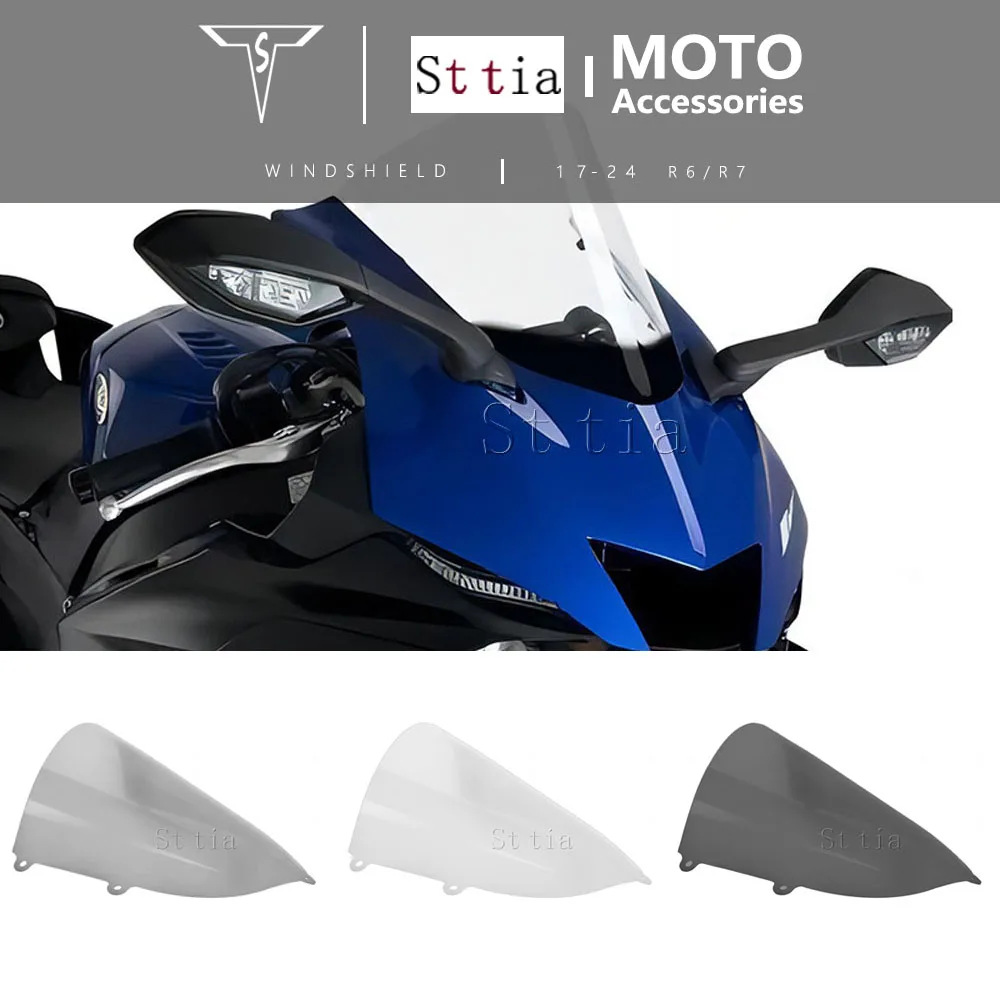 

YZF-R7 2017-2024 лобовое стекло мотоцикла для YAMAHA YZF-R6 2021-2024, увеличенное ветровое стекло, увеличенный ветровой спойлер, обтекатель мотоцикла