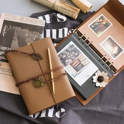 Vintage Travel Memory Book Loose-leaf Binder Photocards Scrapbooking Album Creative Film-covering Scrapbook Album De Fotos