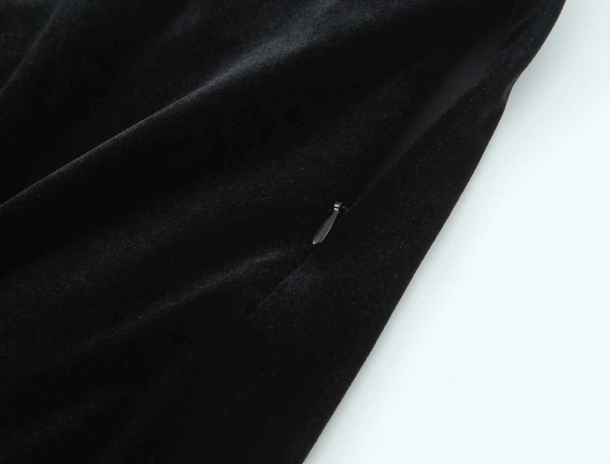 Saia feminina de veludo preto cintura alta assimétrica renda guarnição bainha mini saias