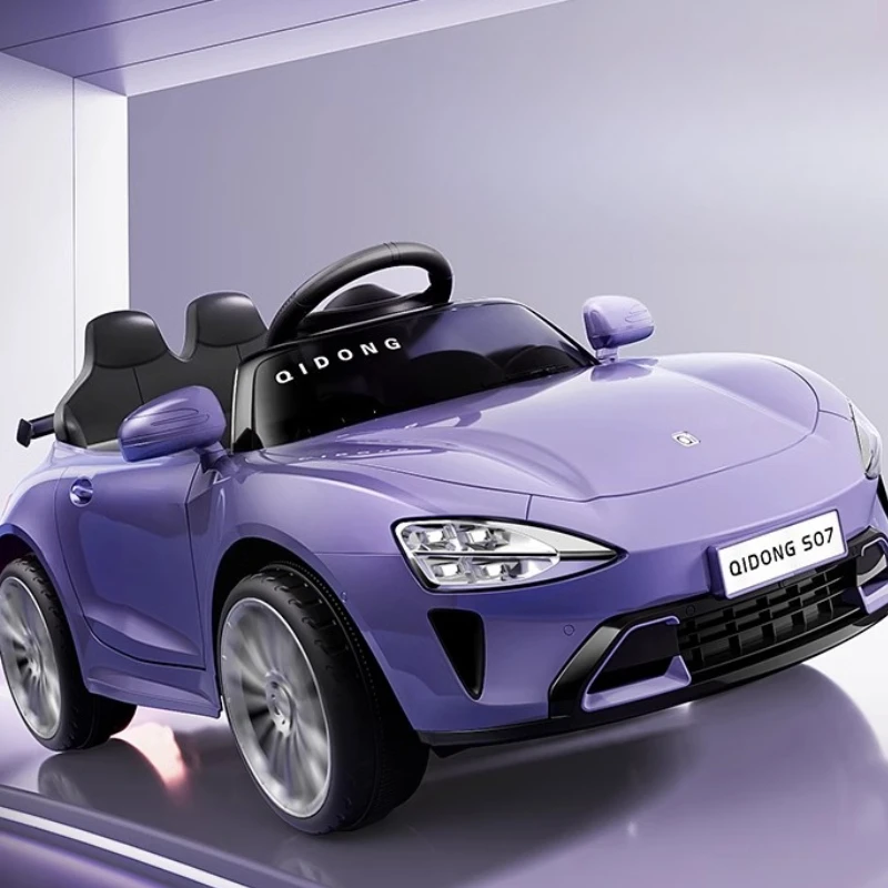 Kids Electric Car 4 Wheels Ride-On Toy with Remote Control Rechargeable Battery Slow Start Design Multi-Function Racing Vehicle