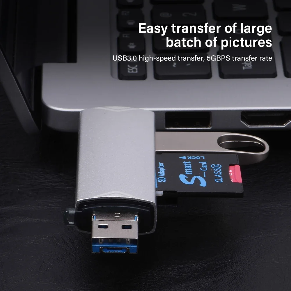 JASTER-قارئ بطاقة USB متعدد الوظائف ، 6 في 1 ، قرص U ، نوع C ، USB ، TF ، SD ، محرك أقراص فلاش ، بطاقة ذاكرة للمحول ، هاتف ، كمبيوتر محمول ، كمبيوتر