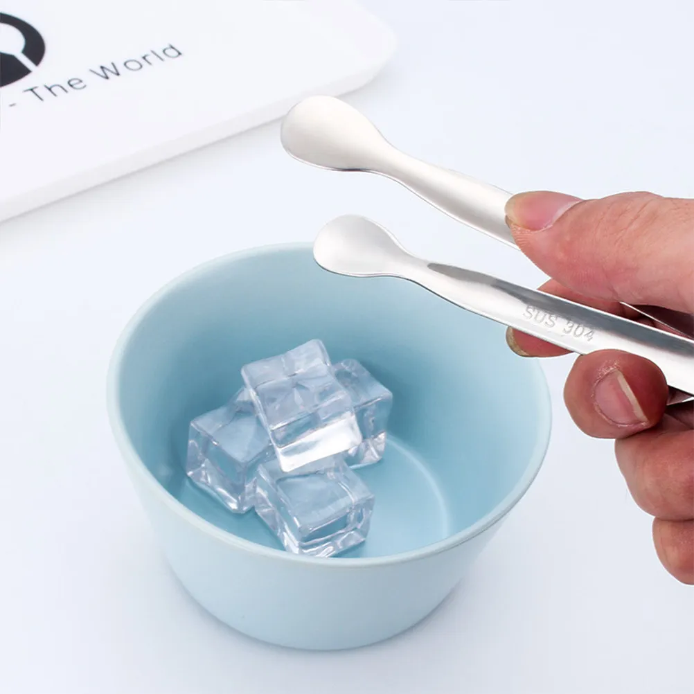 Stainless Steel Mini Sugar Tongs Set – 7pcs Thickened Smooth Ice Cubes & Food Clips for Kitchen, Tea Party, Home Bar
