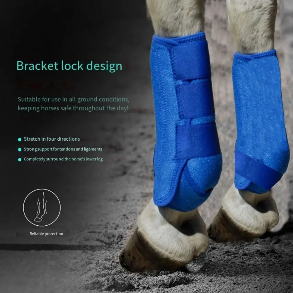 4pcs/set Colorful Horse Sport Boots Set Durable Breathable Leg Protective Support Gear 3 Size Comfortable Front Hind Legs Guard