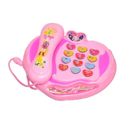 Pink Peach Heart Girl Cute Cartoon Kids Simulation Mobile Phone Toys Early Education Music Toys Kids Gifts