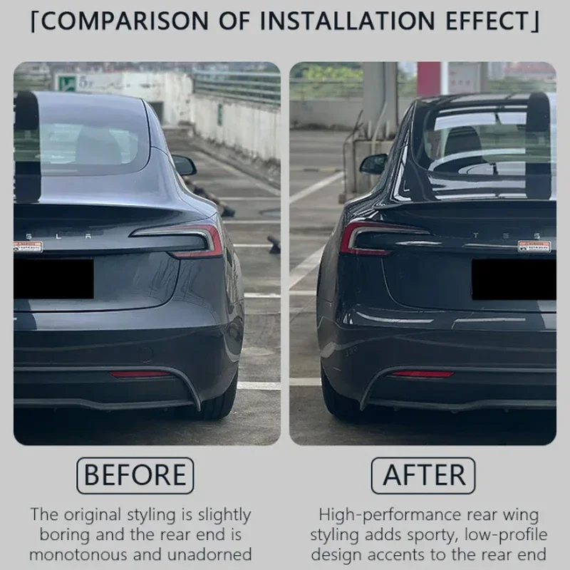 For Tesla New Model 3 Highland 2024 Spoiler Model3 Highlander Real Carbon Fiber Original Trunk Wing Car Accessories