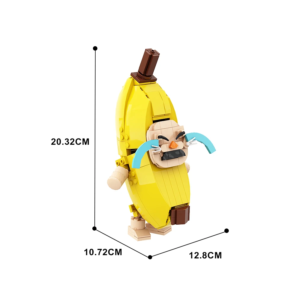 SETBRICKS MOC Crying Banana Cat Building Blocks Cute Banana Cat Funny Building Block Desktop Decoration For Kids Birthday Gifts