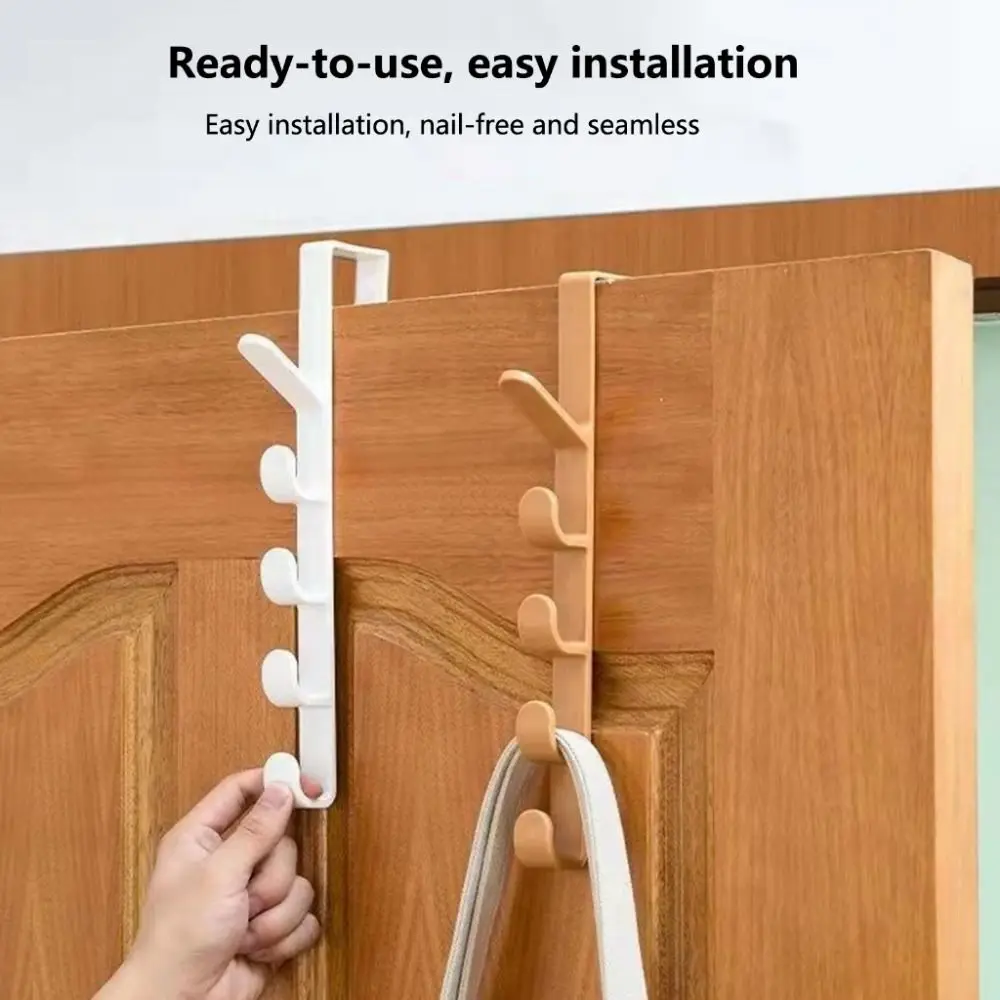 High Quality 1Pcs Rails Door Hanger Hooks Clothes Storage Convenient Storage Holder Bedroom Home Accessory Plastic Hanging Rack