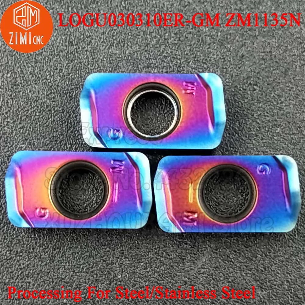 LOGU030310ER-GM LOGU030310ER جنرال موتورز LOGU030310 LOGU 030310 LOGU030310ER-GM ZM1135N مزدوجة القاطع كربيد تغذية سريعة طحن إدراج