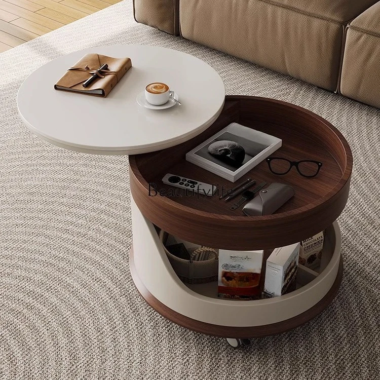 

Movable coffee table living room modern simple household small apartment solid wood lifting storage