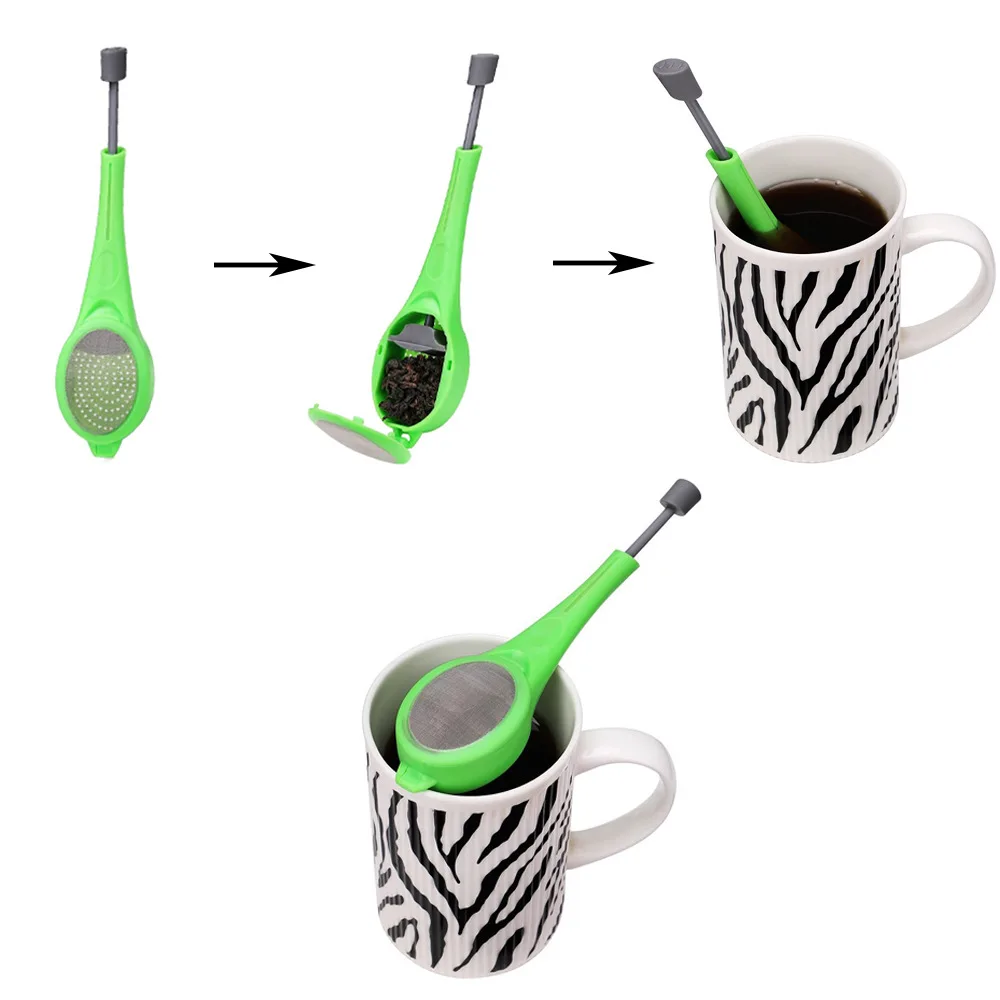 Tea Infuser Built-in plunger Healthy Intense Flavor Reusable Tea bag Plastic Tea&Coffee Strainer Measure Swirl Steep Stir&Press