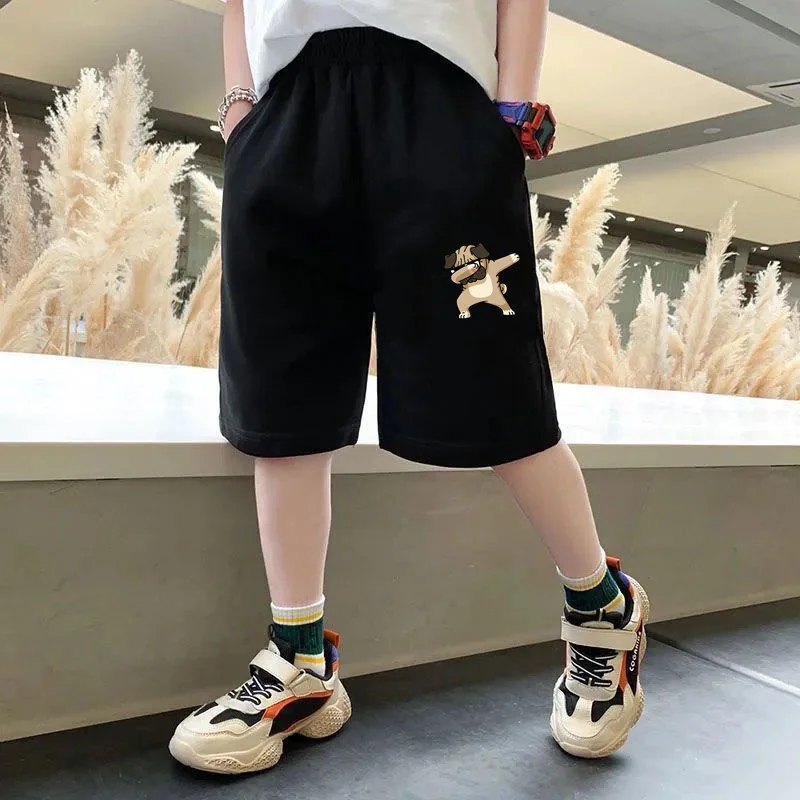 Boys cotton shorts summer new children's Dab Dog Pet Print clothing baby half pants children's sports sweatpants