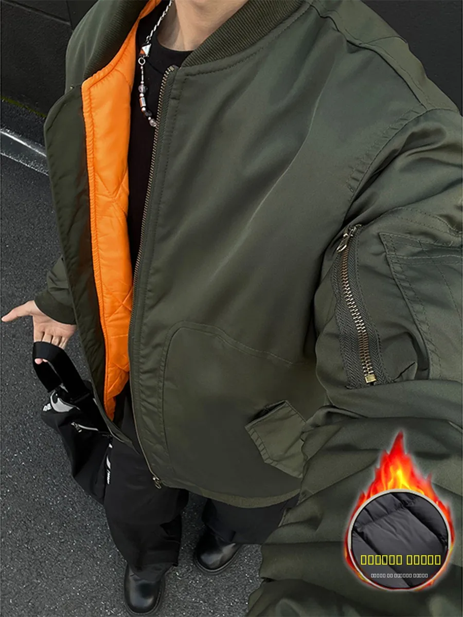 

Утепленная мужская зимняя куртка-бомбер в американском ретро-стиле с хлопковым наполнителем, модная верхняя одежда