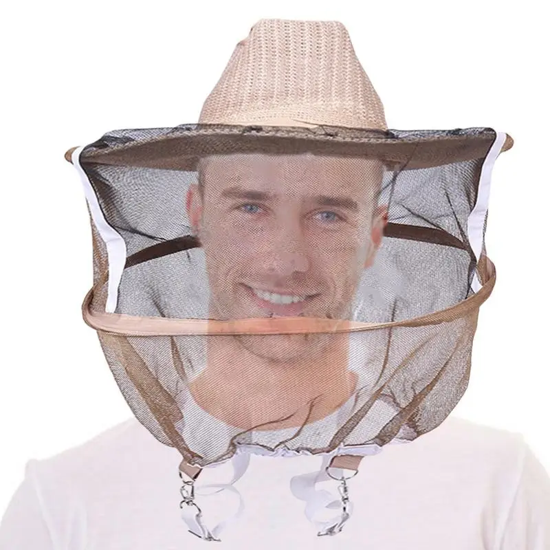 

Bee Keeper Hat Breathable Beekeeper Beekeeping Cap Hat Beekeeper Hats with High Visibility Veil Face Protection Outdoor Bee