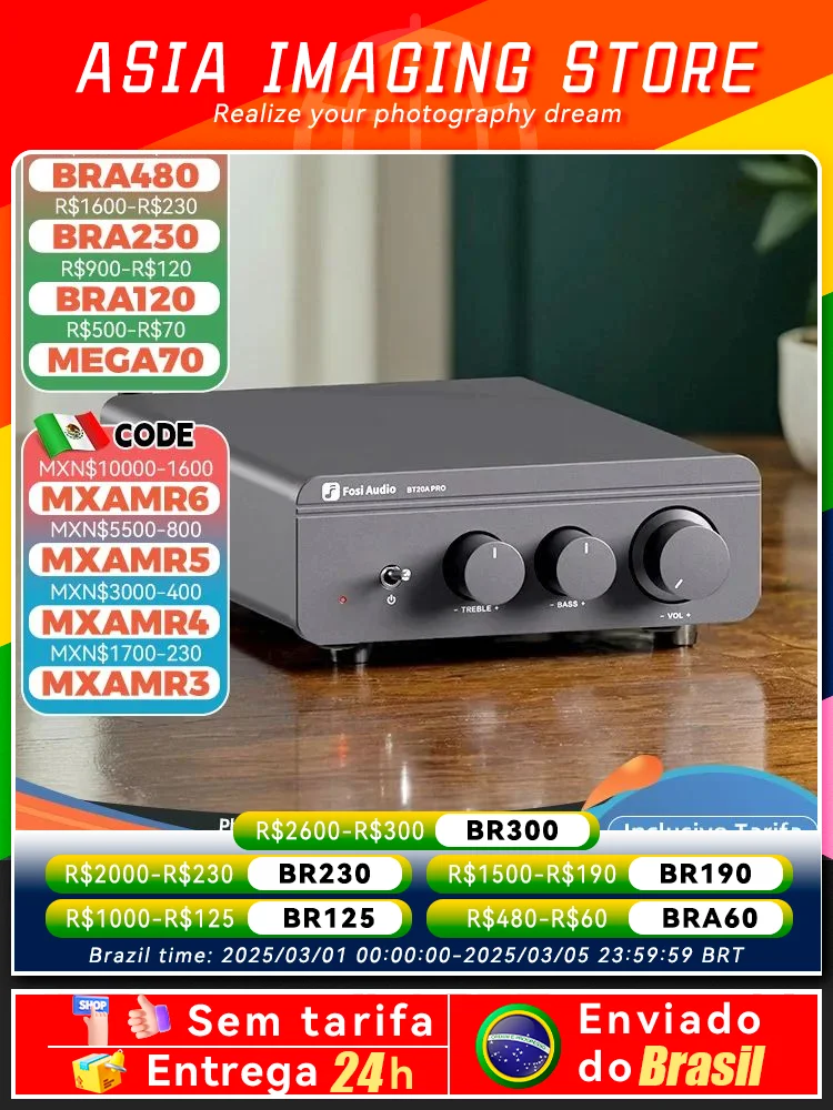 Fosi áudio bt20a pro tpa3255 amplificador de potência de som bluetooth 300w x2 mini alta fidelidade estéreo classe d amp baixo agudo para home theater