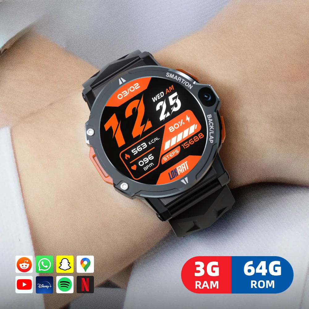 Smart Watch  Android Smartwatch With Dual Camera SIM Card GPS Smart Watch