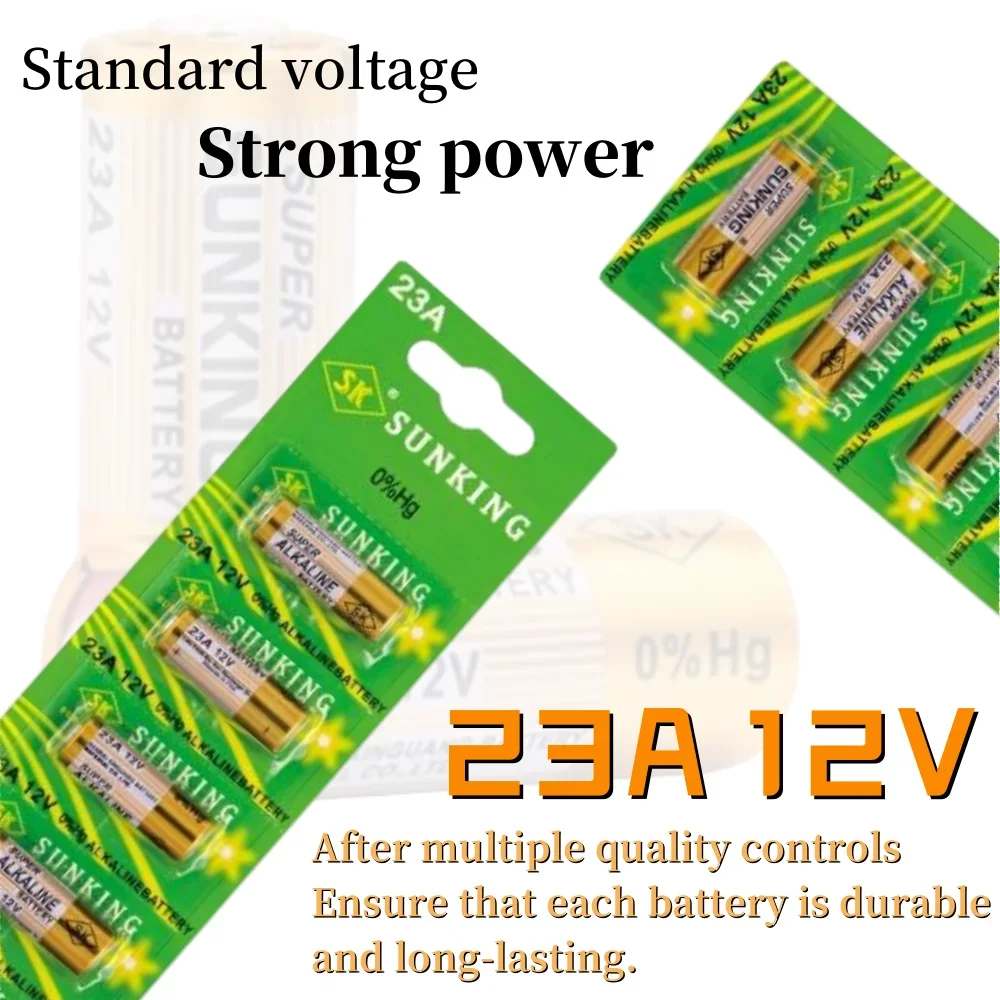 5PCS/1Card 23A 12V Alkaline Battery Used for doorbells, remote controls, anti-theft devices, alarms Disposable battery replace