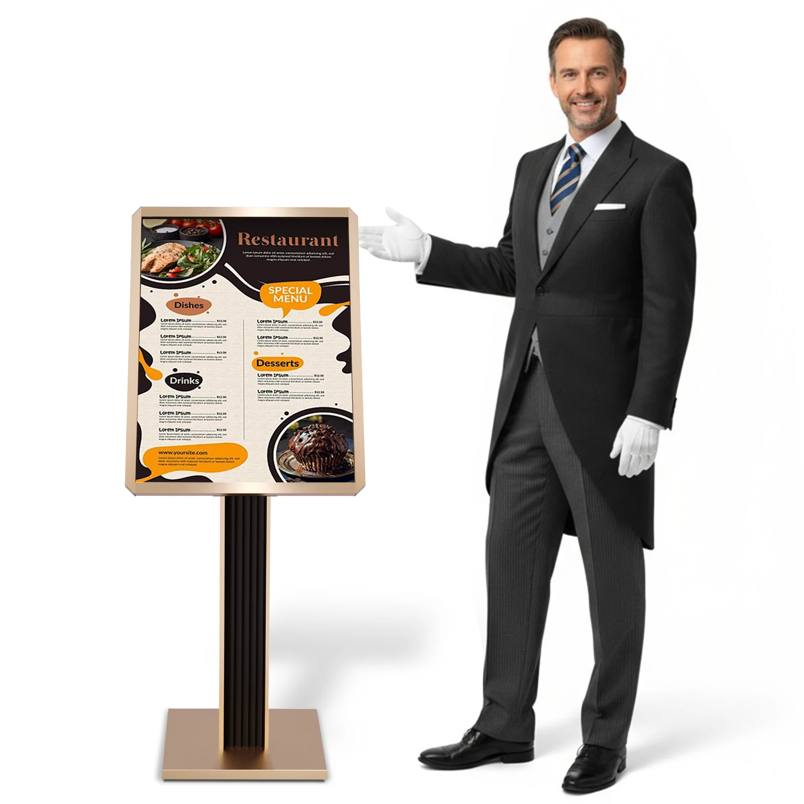 

Стойка-держатель для вывесок 20x27 дюймов/24x31.5 дюймов, напольный стенд для плакатов и баннеров с быстросъемной рамкой для торговых центров, школ, ресторанов