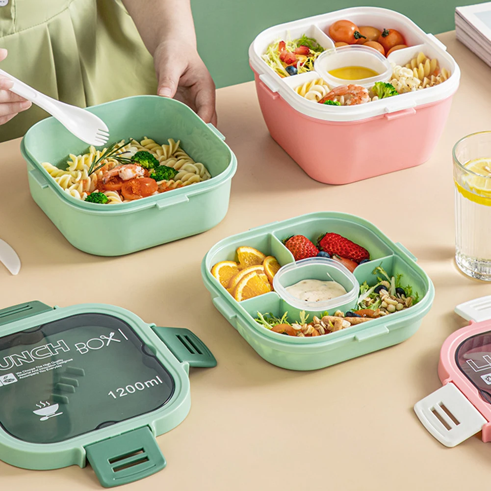 Portable Lunch Box,Large Capacity Microwaveable Food Container with Compartments for Office Workers,Sealed Salad Box for Picnic