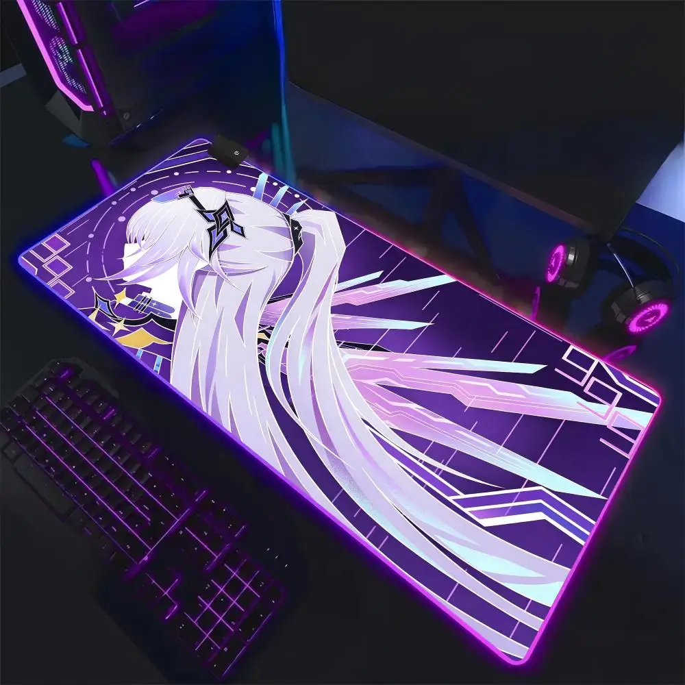 Honkai Star Rail Castorice Mouse Pad RGB,Gaming Mat Led Mousepad，Extended,Large RGB Mat,SoftPad,DeskMat,Glowing Pad