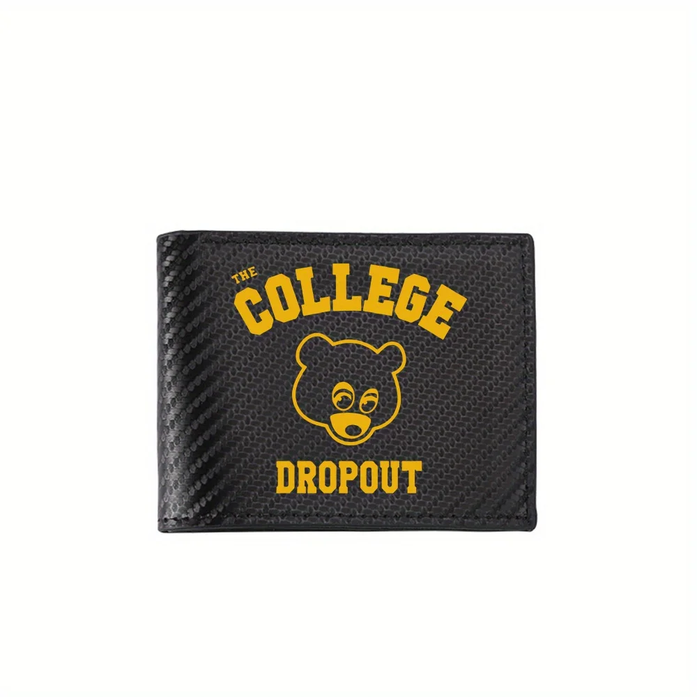 The College Dropout bear logo design Men's Wallets Simple Business Modern Stylish Printing Design Gifts For Father Boyfriend Chr