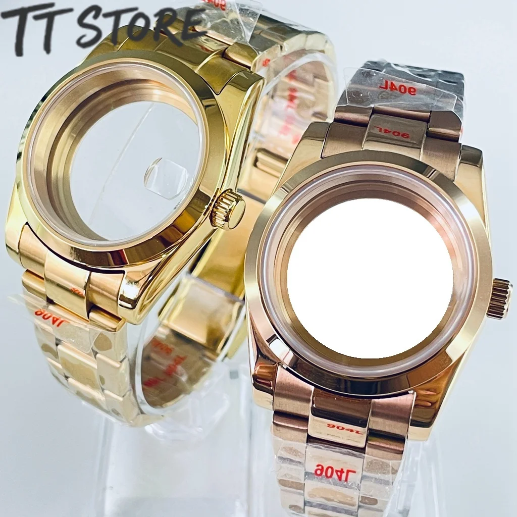 

36 мм 40 мм Золото Розовое Золото NH34 NH35 NH36 NH38 NH39 NH70 NH72 ETA2824 PT5000 Корпус для часов Топ Водонепроницаемый Сапфир Crysta