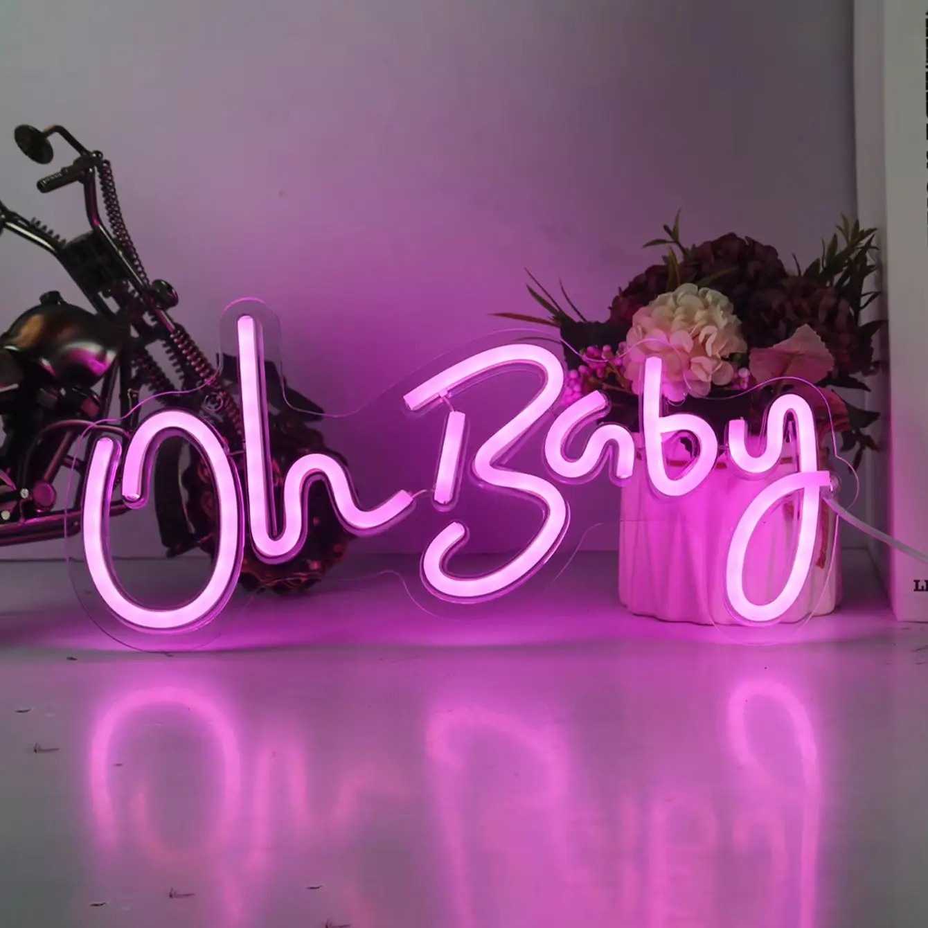1pc LED Neon Mold style Oh baby USB Powered Neon Sign Decorative Light, Bedroom, Party, Wedding, Game Room, Perfect Gift
