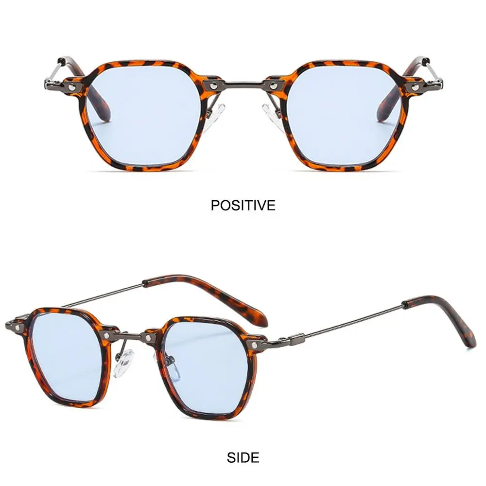 Fashion Polygon Frame Punk Sunglasses Small Avant Garde Hip Hop Shades Ocean Color Sun Glasses for Women & Men