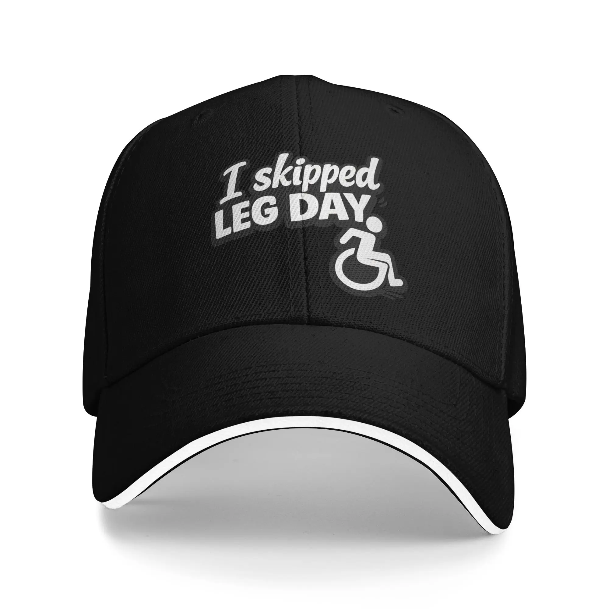 Funny Wheelchair Disability Leg Day  Sandwich Caps Unisex Baseball Caps  Sandwich Hat Adjustable Snapback Caps Cap Summer Cap