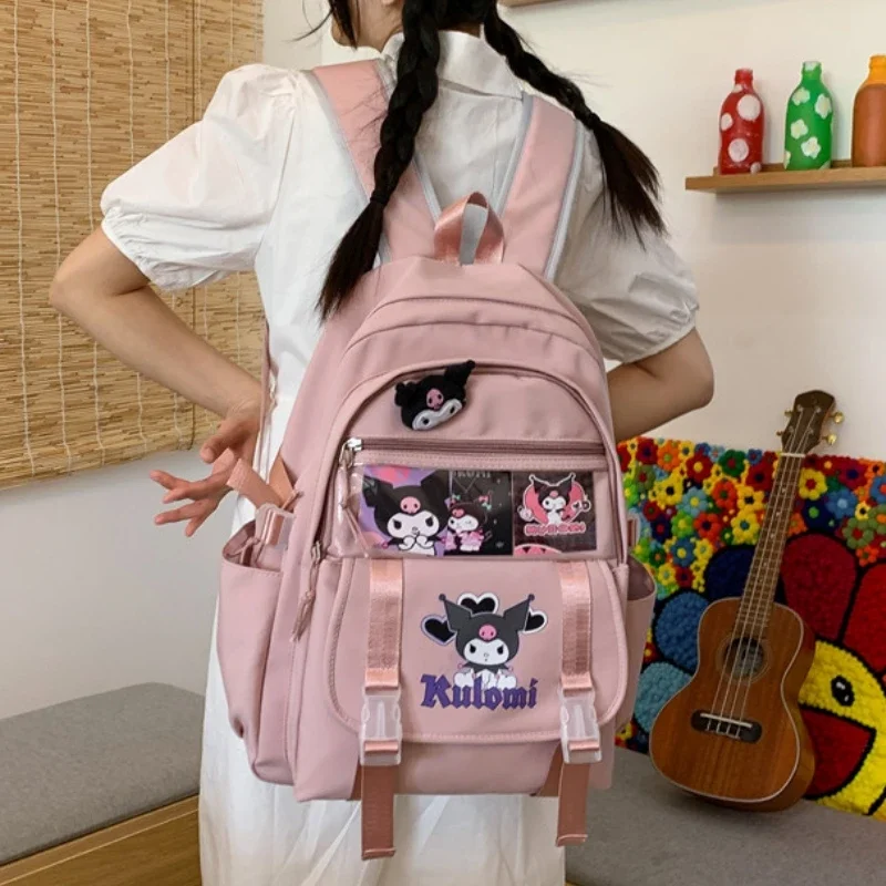 Sanrio Kawaii Kuromi School Bag Elementary School Student Backpack Cartoon Cinnamoroll Large Capacity Lightweight Backpack Gift