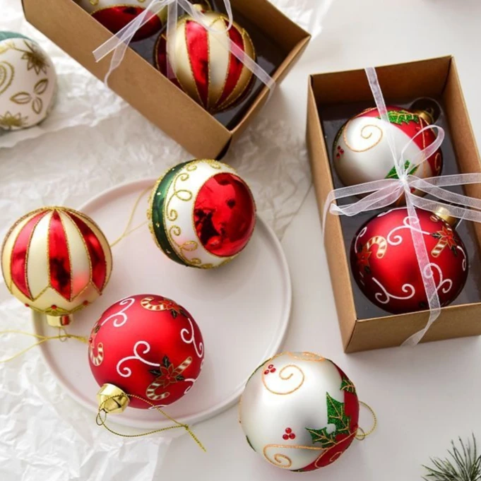 

Shimmering Christmas Bauble Collection，Hand-Blown Glass Ornaments，Christmas Tree & Storefront Decoration,Holiday Atmosphere