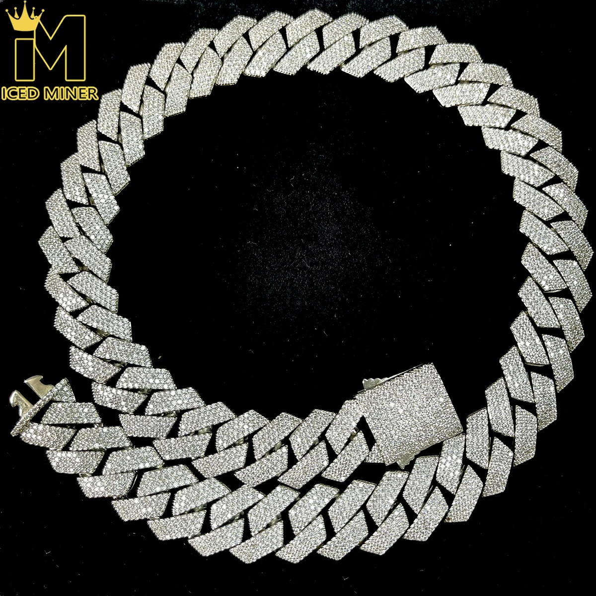 

Icedminer 20mm NEW CLASP Iced Out Cuban Chain Necklaces for Men Women Bling Zircon Link Cuban Hip Hop Jewelry Free Shipping